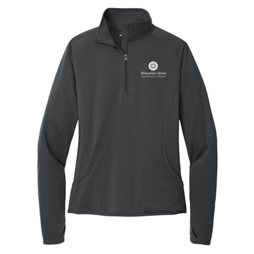 Sport Tek Fitted Sport Wick Stretch Half Zip Pullover -- Charcoal Grey
