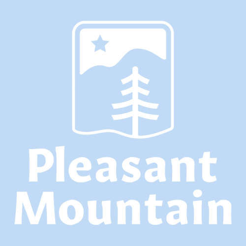 Pleasant Mountain Logo 1 White Ink -- Short Sleeve Light Blue