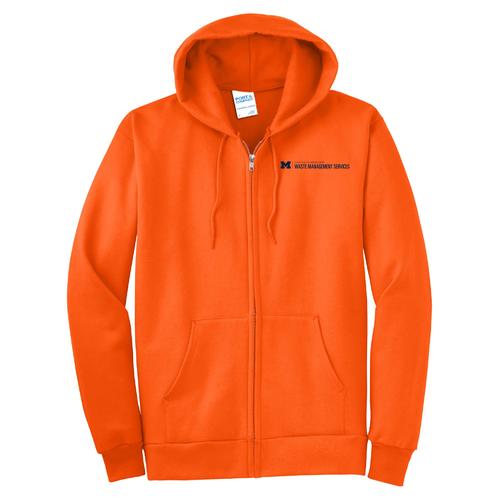Port and Company Tall Ultimate Full-Zip Hooded Sweatshirt -- Safety Orange, $47