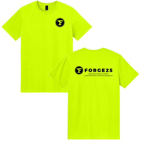 Forge25 Construction tee -- Safety Green