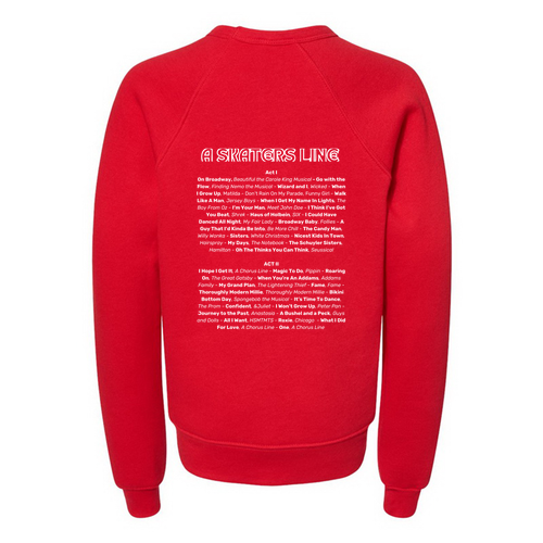 Youth Bella Canvas Soft Sponge Fleece Raglan Sweatshirt -- Red