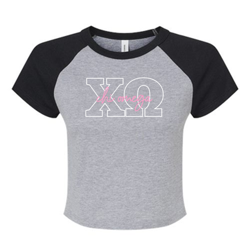 Bella+Canvas Women's Micro Rib Raglan Baby Tee -- Athletic Hthr / Black