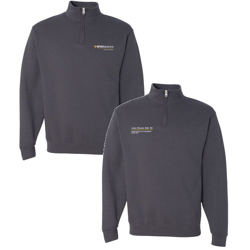 Jerzees 1/4 Zip Cadet Sweatshirt -- Charcoal Grey