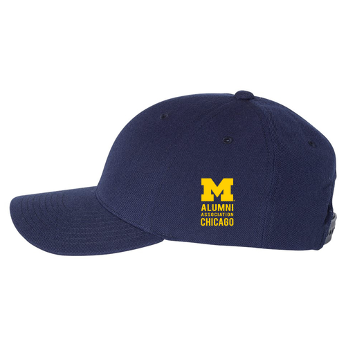 Yupoong Premium Curved Visor Snapback Hat -- Navy