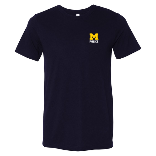 Bella Canvas Triblend Short Sleeve T-Shirt -- Solid Navy Triblend, Stacked Logo