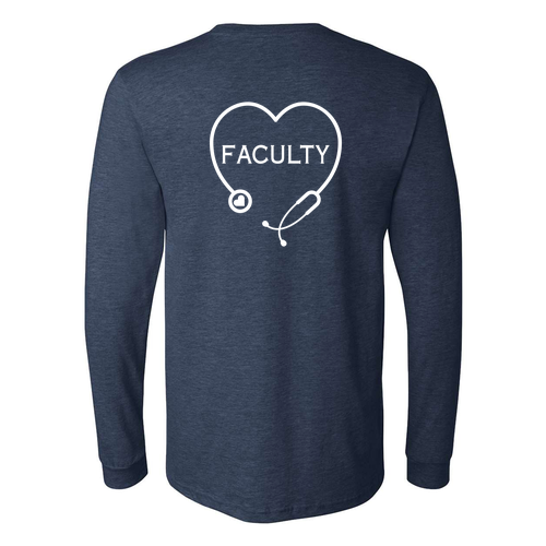 Faculty Bella+Canvas Unisex Heather Cvc Long Sleeve Tee- Heathers -- Heather Navy