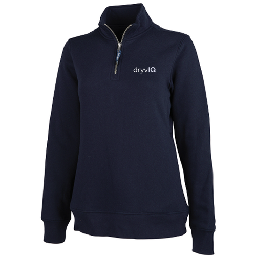 Ladies Charles River Crosswind Quarter Zip Sweatshirt -- Navy
