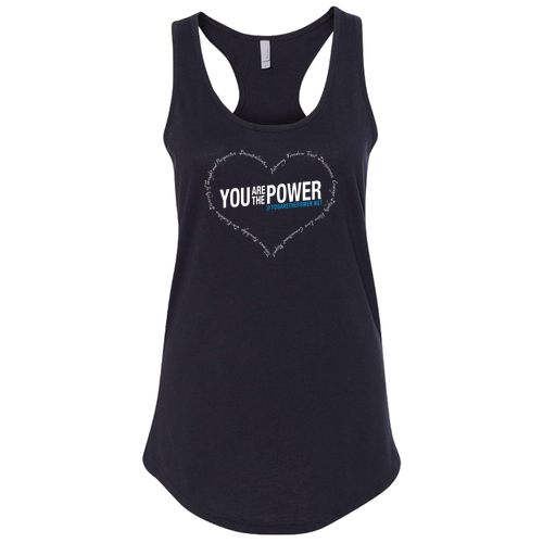 Heart Next Level Ladies Ideal Racerback Tank -- Black