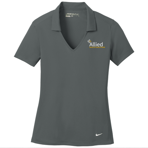 Embroidered Nike Golf Ladies Dri Fit Vertical Mesh Polo -- Anthracite