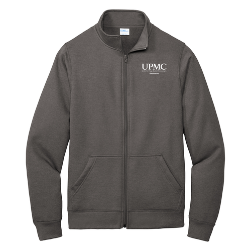 Port and Company Core Fleece Cadet Full-Zip Sweatshirt -- Dark Heather Grey