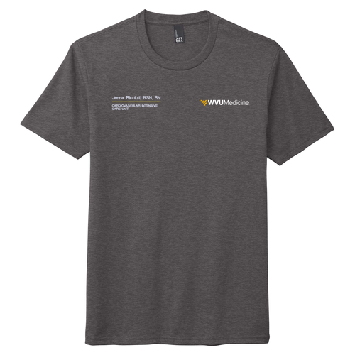 District Made Mens Perfect Tri Crew Tee -- Heathered Charcoal