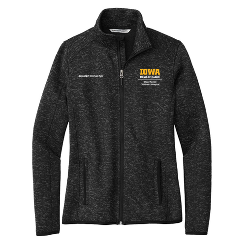 Port Authority Ladies Sweater Fleece Jacket -- Black Heather