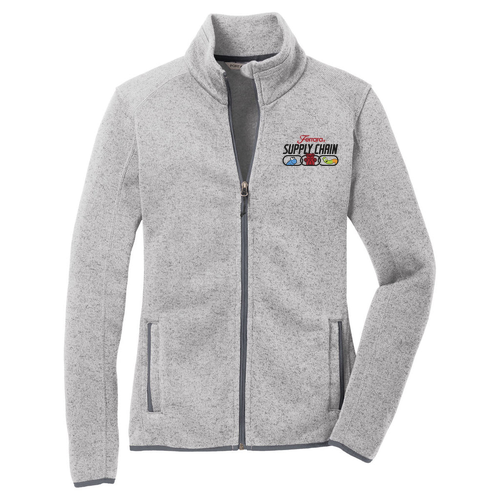 Women's Sweater Fleece Jacket -- Grey Heather