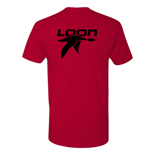 Loon Logo 2 Black Ink -- Short Sleeve Red