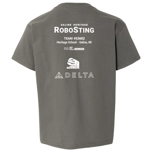 Youth Gildan Softstyle Fitted T-Shirt -- Charcoal, RoboSting 53602