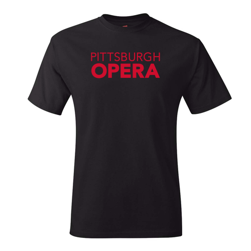 Hanes Short Sleeve -- Black/Red Print