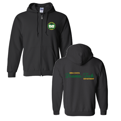 Gildan Full Zip Hooded Sweatshirt -- Black