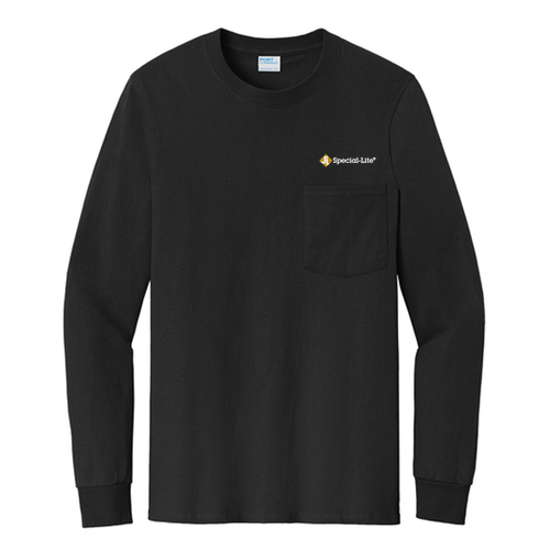 Port and Company Tall Long Sleeve 50/50 Cotton Poly T Shirt -- Jet Black