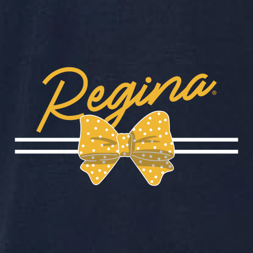 Regina Bow Script Comfort Colors Unisex Garment-Dyed Heavyweight T-Shirt -- Navy