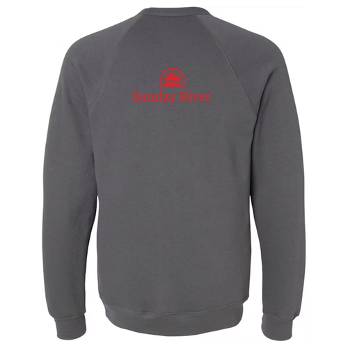 Sunday River Logo 2 Red Ink -- Crewneck Sweatshirt Asphalt