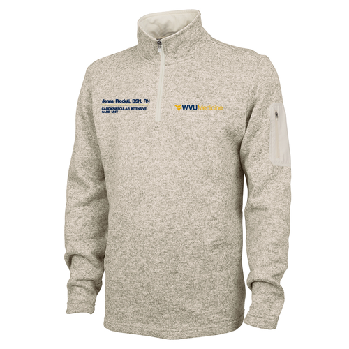 Charles River Mens Heathered Fleece Pullover -- Oatmeal Heather