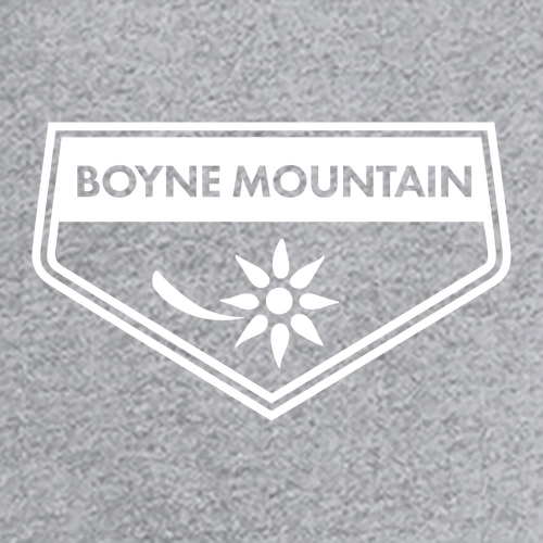 Boyne Mountain Logo 1 White Ink -- Short sleeve Heather Grey