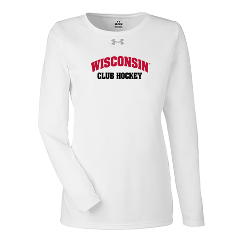 UW Club Hockey Under Armour Women's Tech Long Sleeve T-Shirt -- White