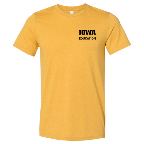 Hawkeye Teacher Bella Canvas Unisex Heather CVC T-Shirt -- Heather Mustard