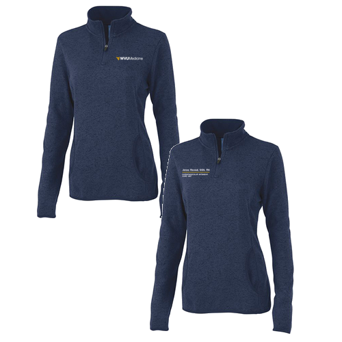 Charles River Womens Heathered Fleece Pullover -- Navy Heather