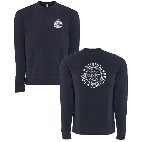 Next Level Soft Santa Barbara Pocket Crewneck Sweatshirt -- Midnight Navy