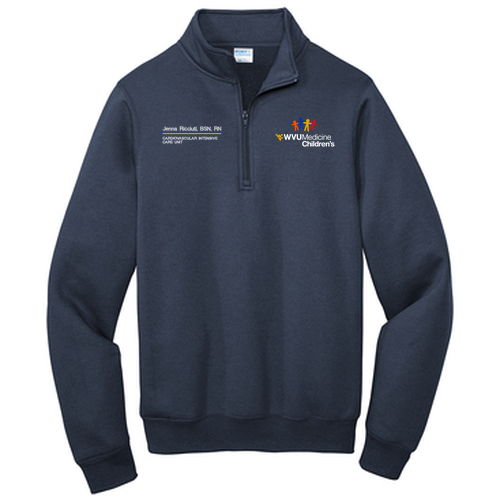 Gender Care Heart Port and Company Core Fleece Quarter-Zip Pullover Sweatshirt -- Navy