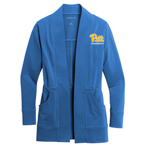 Port Authority Ladies Microterry Cardigan -- Aegean Blue