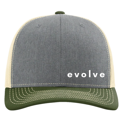 Richardson Trucker Snapback Hat -- H.Gray / Birch / A.Ol