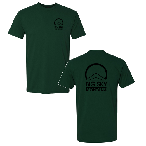 Big Sky Montana Logo 2 Black Ink -- Short Sleeve Forest Green