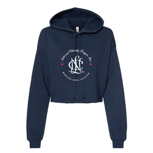 Bella Canvas Ladies' Cropped Fleece Hoodie -- Navy