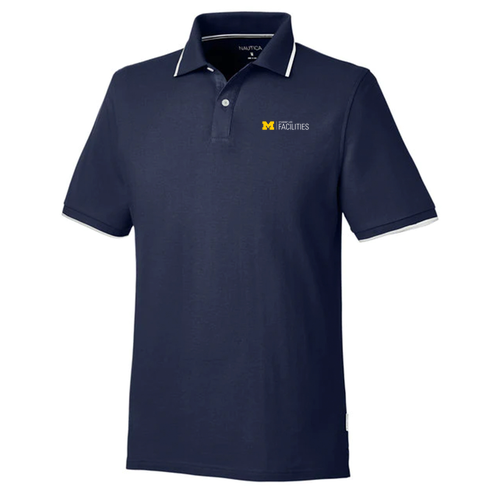 Nautica Mens Deck Polo -- Nautica Navy / White