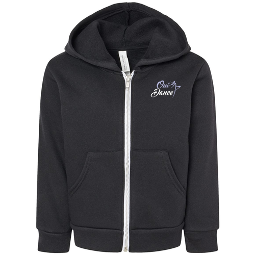 Bella+ Canvas Toddler Full-Zip Hooded Sweatshirt -- Black