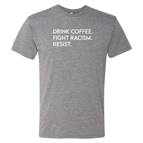 Mens/Unisex Next Level Soft Fitted Triblend Tee -- Premium Heather, Drink Coffee