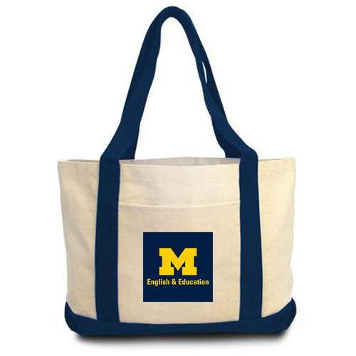 Liberty Bags 11 Ounce Cotton Canvas Tote -- Natural / Navy