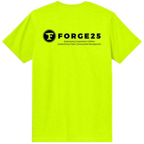 Forge25 Construction tee -- Safety Green