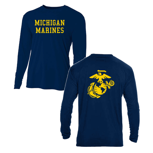 Mens/Unisex A4 Mens Long Sleeve Performance Cooling T-Shirt -- Navy