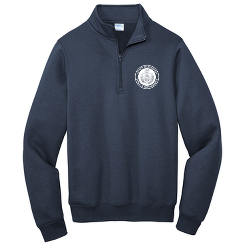 Port and Company Core Fleece Quarter-Zip Pullover Sweatshirt -- Navy