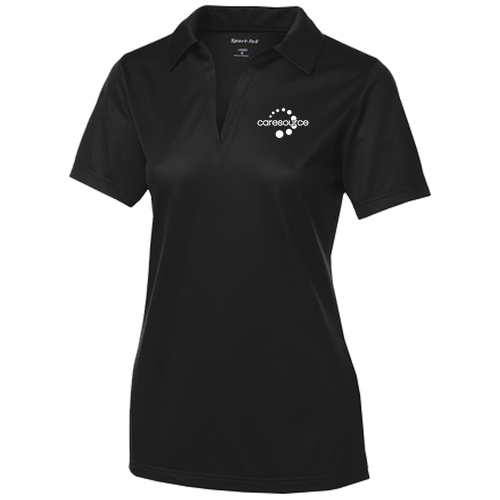Ladies Sport Tek Active Textured Polo -- Black