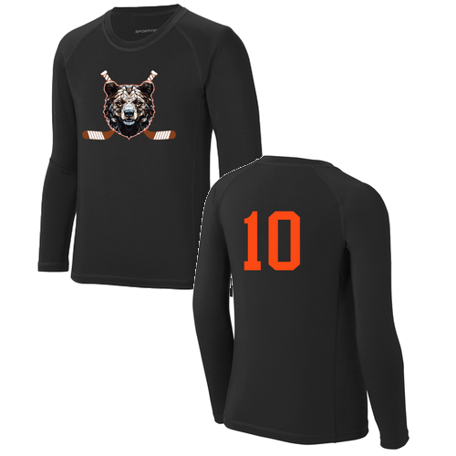 Youth Long Sleeve Rashguard Tee -- Black