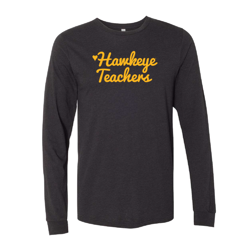 Bella+Canvas Unisex Heather Cvc Long Sleeve Tee- Heathers -- Black Heather