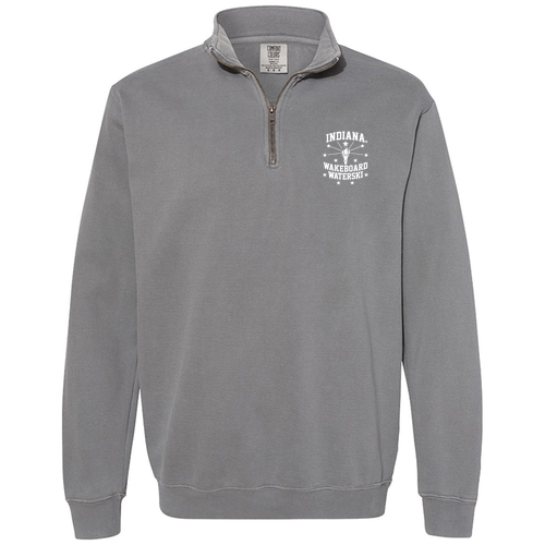 Comfort Colors Unisex Garment-Dyed Quarter-Zip Sweatshirt -- Grey