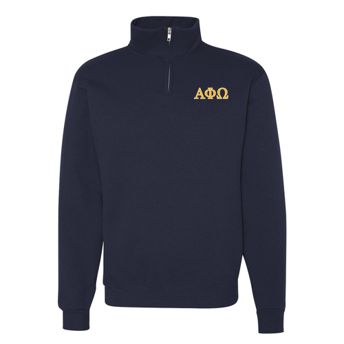 Embroidered Jerzees 9.3 Oz 50/50 Nublend Quarter Zip Sweatshirt Adult -- J Navy