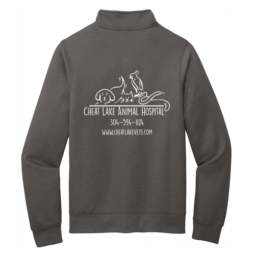 Port and Company Core Fleece Cadet Full-Zip Sweatshirt -- Dark Heather Grey