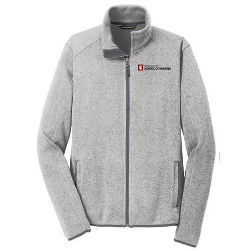 Port Authority Sweater Fleece Jacket -- Grey Heather