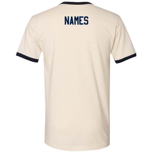 Next Level Unisex Fine Jersey Ringer Tee -- Natural / Midnight Navy